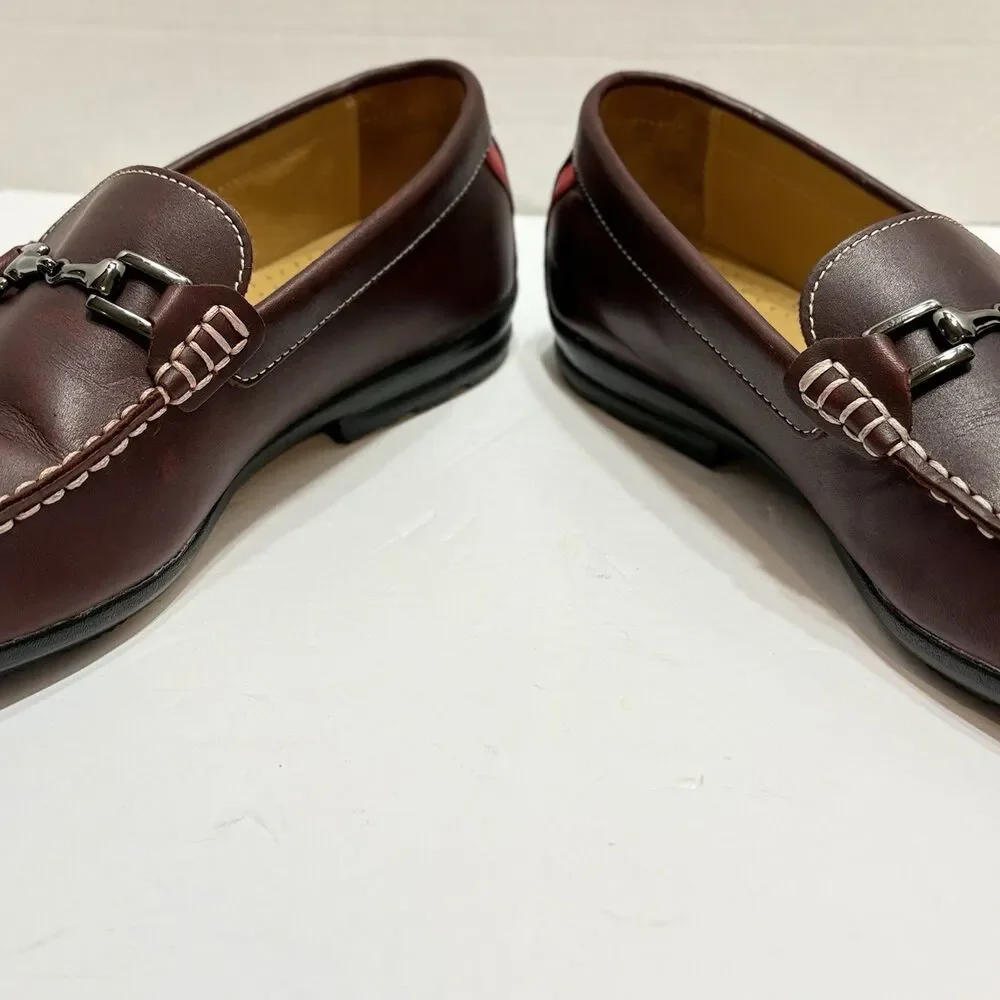 Footjoy Loafers Dark Brown Burgundy Leather Horsebit  79019 9M